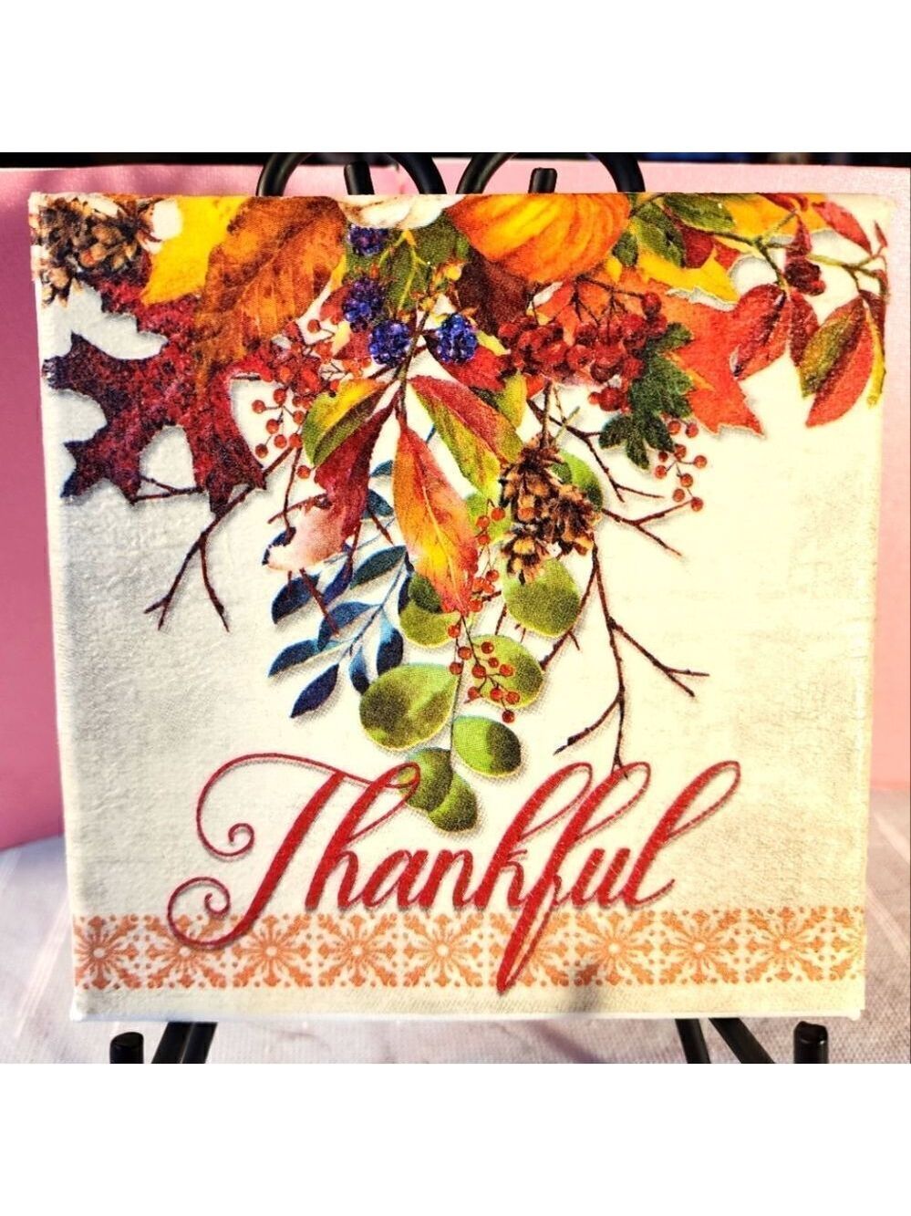 DECOUPAGE CANVAS THANKFUL 